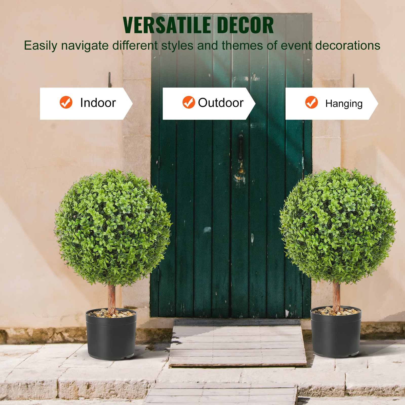 Artificial Boxwood Ball Topiary Set For Garden Decoration_voghion.com